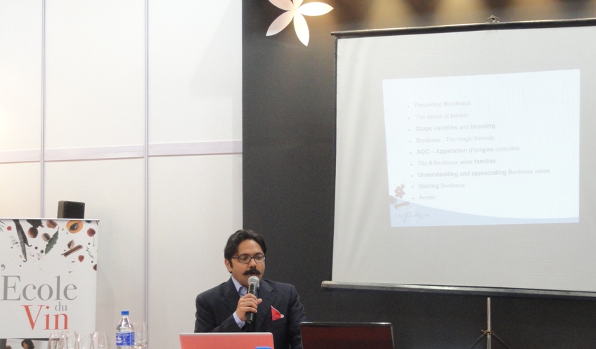 Wine tasting event conducted by Indias first certified trainer for Bordeaux Wines  Mr. Sa